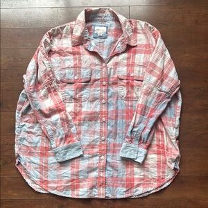 Brand New American Eagle Oversized Plaid Button-Up
